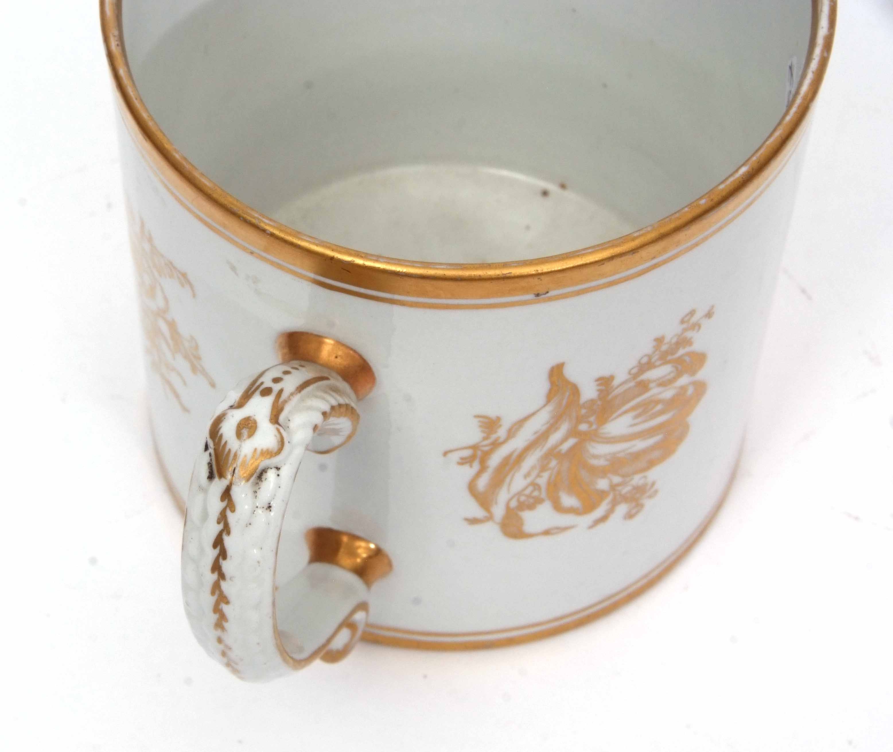 Rare large English porcelain porter mug with Chinese type handle, circa 1800, probably Mansfield, - Image 5 of 5