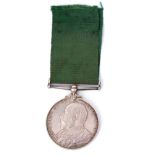 Volunteer Long Service medal, Edward VII, impressed to 5026 Sgt: J Singer, 4/VB Gordon Hdrs