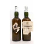 Black & White whisky (James Buchanan & Son), 2 bottles, (labels attached but poor)