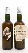 Black & White whisky (James Buchanan & Son), 2 bottles, (labels attached but poor)