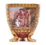 Mid-19th century Vienna porcelain cup finely decorated in Empire style with gilt floral decoration