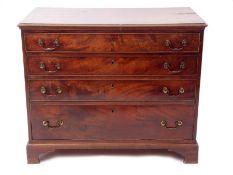 18th century mahogany chest, moulded edge, the upper drawer with fitted interior with sliding top
