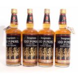 Seagrams 100 Pipers de luxe Scotch whisky, 26 2/3 fl oz, 70% proof, (4)