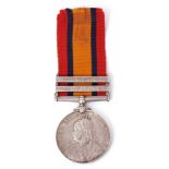 Queen's South Africa medal with two clasps, Transvaal, South Africa 1902, impressed to 7212 Pte W