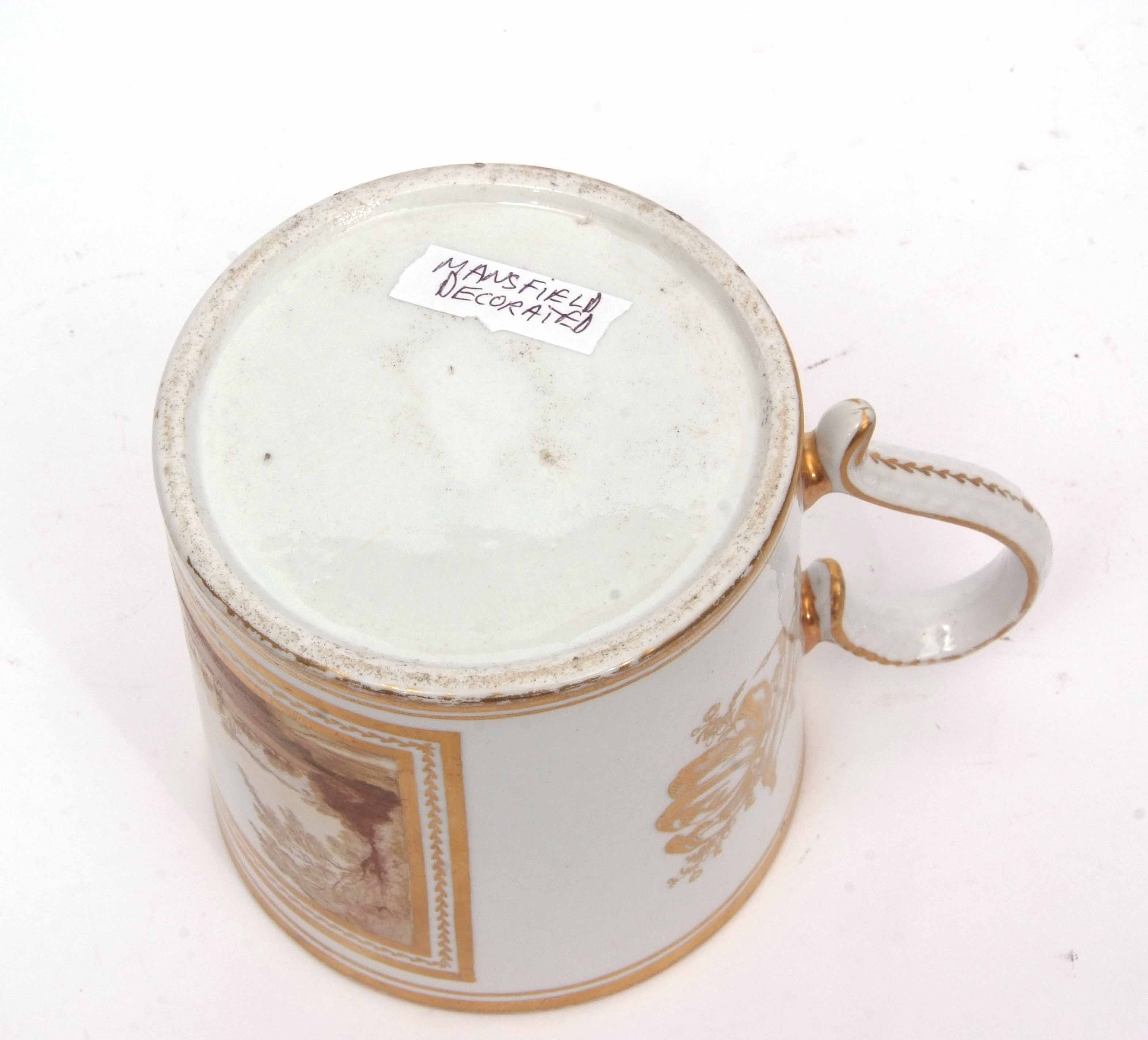 Rare large English porcelain porter mug with Chinese type handle, circa 1800, probably Mansfield, - Image 4 of 5