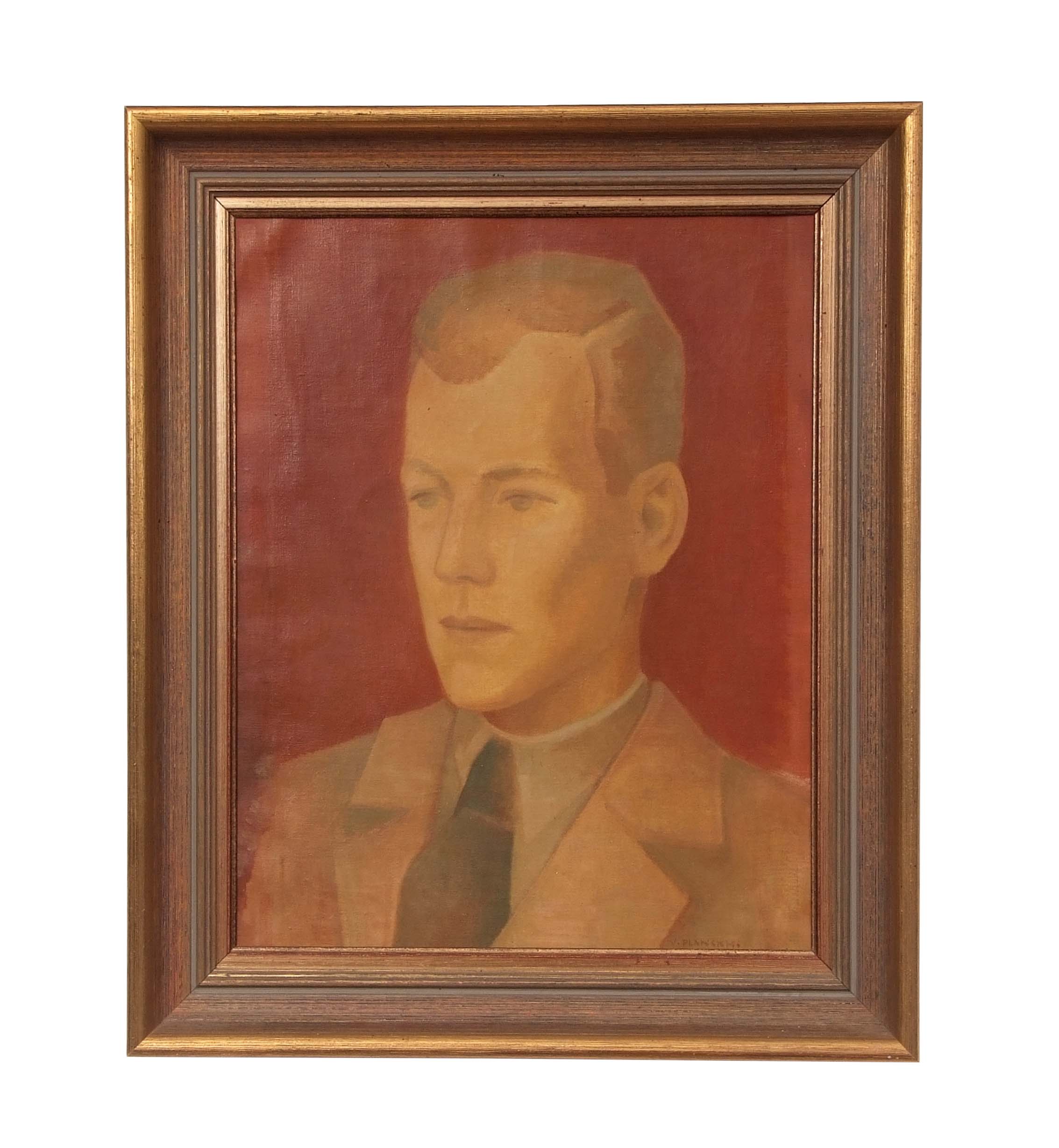 Viktor Planckh (1904-1941) Portrait of a gent wearing shirt and tie, oil on canvas, signed lower