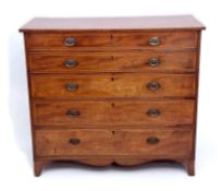 Early 19th century mahogany secretaire chest cross banded and boxwood strung top over a double dummy