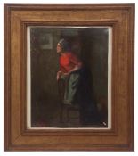 AR Alfred Aaron Wolmark (1877-1961) Full length study of a Jewish woman in an interior oil on