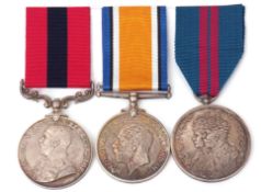 WWI DCM group of three comprising Distinguished Conduct Medal, George V, together with British War