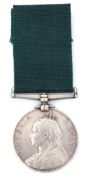 Volunteer Long Service medal, Victoria Regina, engraved to 5229 Sergt J Stevens, 1/V:B:Gord:Hdrs