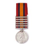 Queen's South Africa medal (3rd type) with five clasps, Cape Colony, Orange Free State, Laing's Nek,