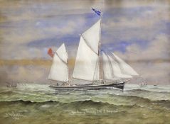 G Middleton (19th/20th century) "Mary Ann of Blakeney - Capt J Boughton", gouache, signed and