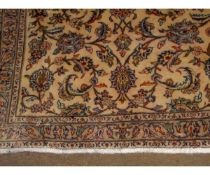 Modern Keshan runner, triple-gull border, central panel of twining foliage, mainly off-white