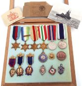 WWII group of six comprising 39-45 Star, Atlantic Star with France & Germany clasp, Africa Star,