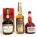 Otard Cognac 3-star boxed, Pott Original West Indies rum, 38% vol, 1 bottle, Grand Marnier