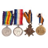 WWI/WWII group of four comprising 1914-15 Star, British War Medal, Victory Medal and Defence