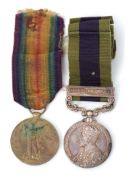 WWI Victory medal impressed to 17450 A Cpl W S Renfrew RS Fus, together with a George V India