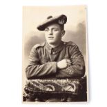 WWI period picture postcard depicting a Gordon Highlander Lance Corporal, 4th Battalion, with