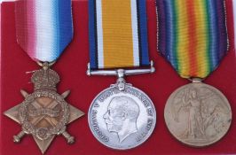 WWI trio comprising 1914-15 Star, British War Medal and Victory Medal to 3280 Pte A M Hutchison,