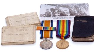WWI pair comprising British War Medal and Victory Medal to 2 Lieut G M Phillipson, both in their