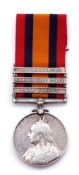 Queen's South Africa medal (3rd type) with three clasps, Cape Colony, Orange Free State,