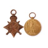 WWI pair comprising 1914-15 Star and Victory Medal impressed to 3891 Pte A Stewart, Gord Highrs, the