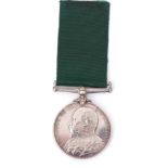 Volunteer Long Service medal, Edward VII, impressed to 765 Cpl J Murray, 6/VB Gordon Hdrs