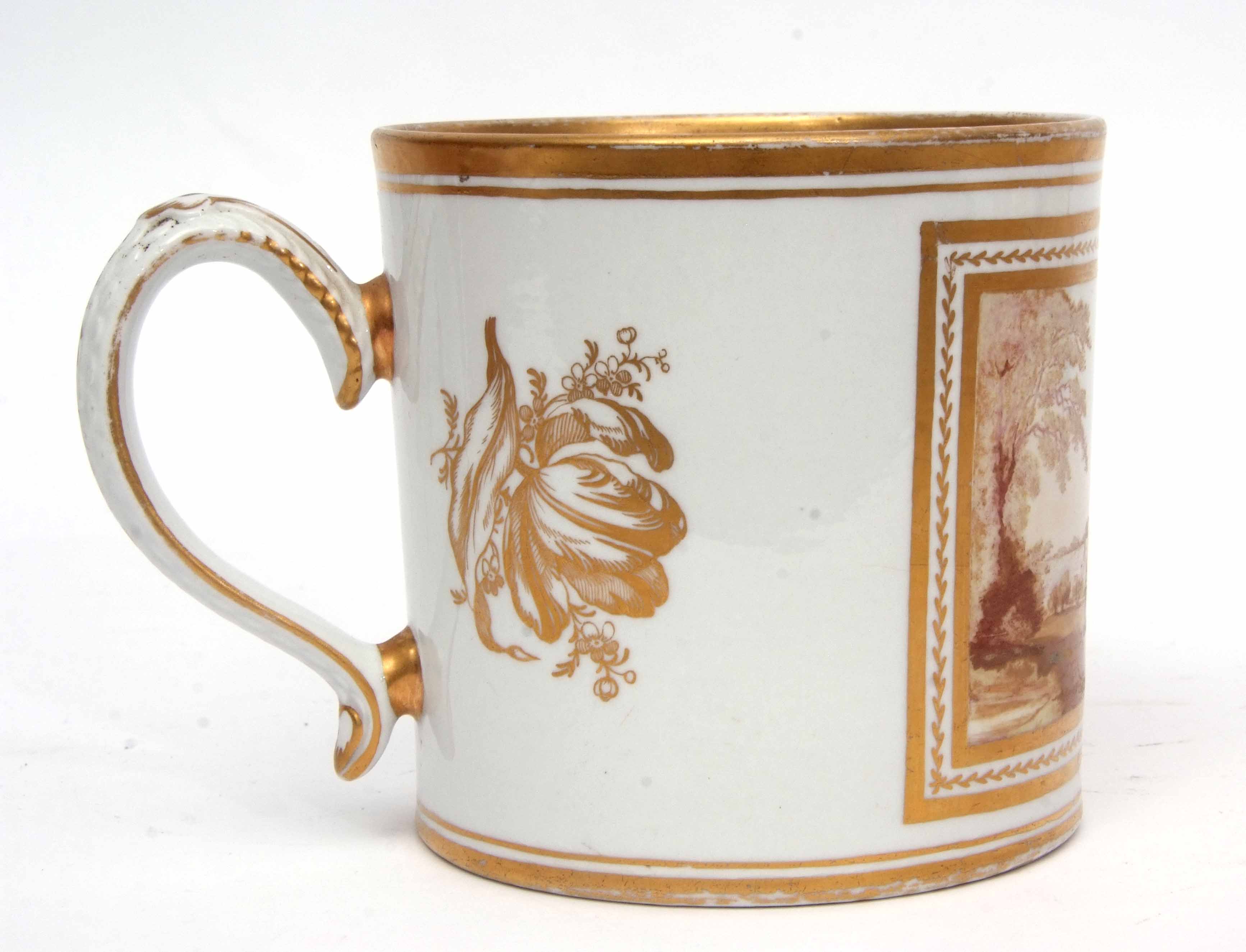 Rare large English porcelain porter mug with Chinese type handle, circa 1800, probably Mansfield, - Image 3 of 5