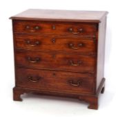 Late 18th/early 19th century mahogany chest with moulded edge, four full width graduated drawers
