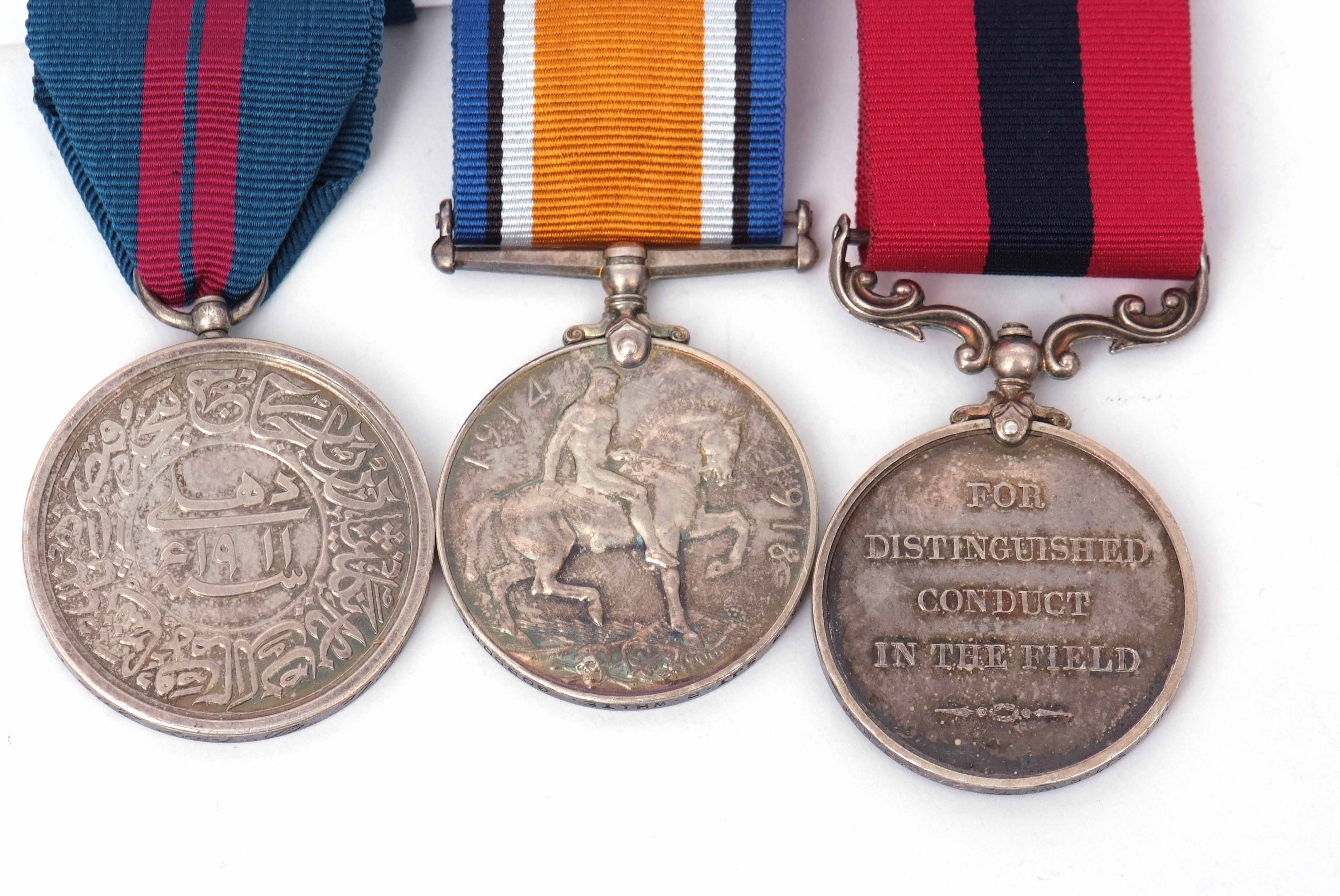 WWI DCM group of three comprising Distinguished Conduct Medal, George V, together with British War - Image 2 of 2