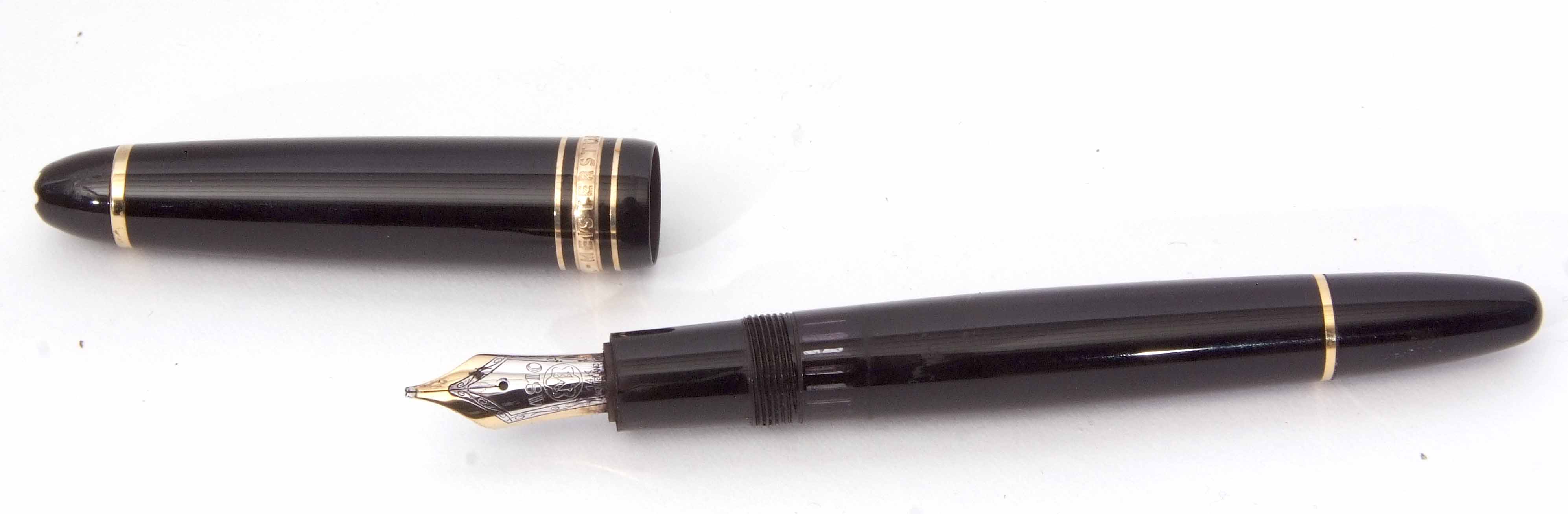 Late 20th century cased fountain pen, Mont Blanc, 4810, of typical cylindrical form with screw - Image 3 of 3