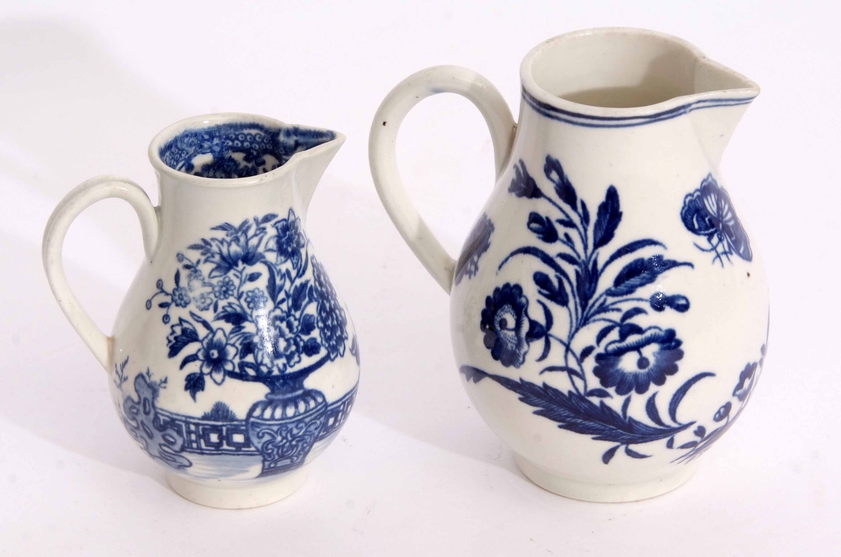 Two Worcester porcelain sparrowbeak jugs, one with the three flowers design, the other with the - Image 2 of 2