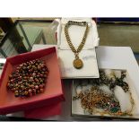 DECORATIVE BOXED BUTLER & WILSON NECKLACE, FURTHER LOCKET AND CHAIN ETC (QTY)
