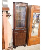 REPRODUCTION MAHOGANY FLOOR STANDING CORNER CUPBOARD