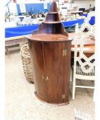 LATE 18TH CENTURY MAHOGANY BOW FRONTED CORNER CUPBOARD