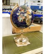 BRASS FRAMED TABLE TOP TERRESTRIAL GLOBE