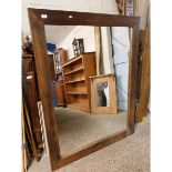 LARGE RUSTIC OAK FRAMED MIRROR