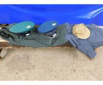 TWO MILITARY JACKETS, RUSSIAN HATS ETC (5)