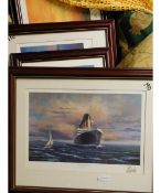 GROUP CONTAINING FOUR FRAMED SAILING PRINTS BY ADRIAN RIGBY (4)