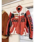 GENTS GENUINE LEATHER DUCATTI MOTORBIKE JACKET