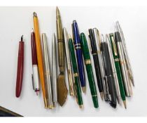 TUB CONTAINING ASSORTED FOUNTAIN PENS, GENERAL PENS ETC