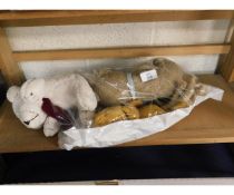 COLLECTION OF FOUR VARIOUS SOFT TOYS FROM A 1906S LION TO A MODERN PLUSH BEAR