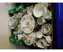 TWO BOXES OF PART TEA SETS ETC