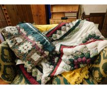 MIXED PATCHWORK BEDSPREADS ETC