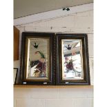 PAIR OF FRAMED PAINTED MIRRORS