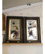 PAIR OF FRAMED PAINTED MIRRORS