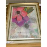 GOOD QUALITY PASTEL OF FLOWERS SIGNED VERSO EDNA MORRIS