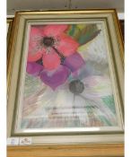 GOOD QUALITY PASTEL OF FLOWERS SIGNED VERSO EDNA MORRIS