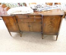 20TH CENTURY MAHOGANY BREAK FRONT SIDEBOARD, CENTRALLY FITTED WITH TWO OVER SINGLE DRAWER OVER TWO