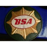 REPRODUCTION CAST IRON BSA PLAQUE